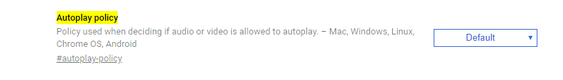 Autoplay Policy Default