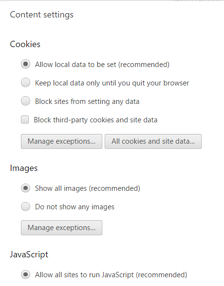 Chatango Content Settings